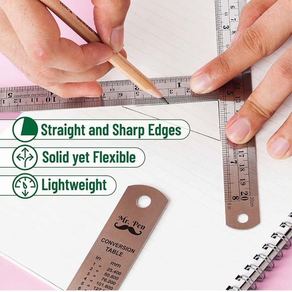 💥BRAND NEW💥Mr. Pen Stainless Steel Rulers with Protective Covering 4 pk. qty 1 - Picture 6 of 7